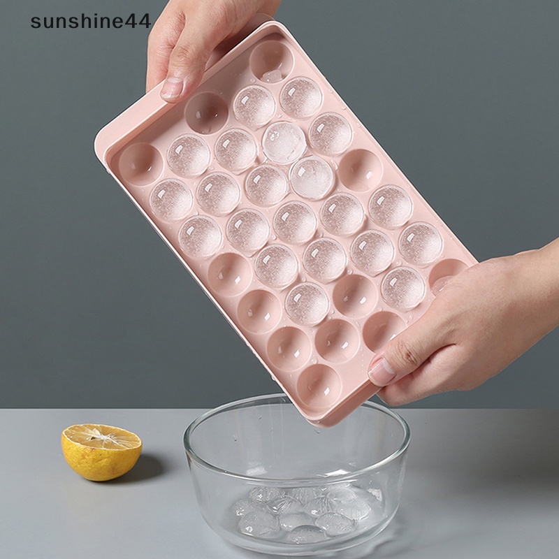 Sunshine 1Pc Nampan Es Batu Bulat 3D Dengan Tutup Bahan Plastik Diamond Spherical Style Ice Mold ID