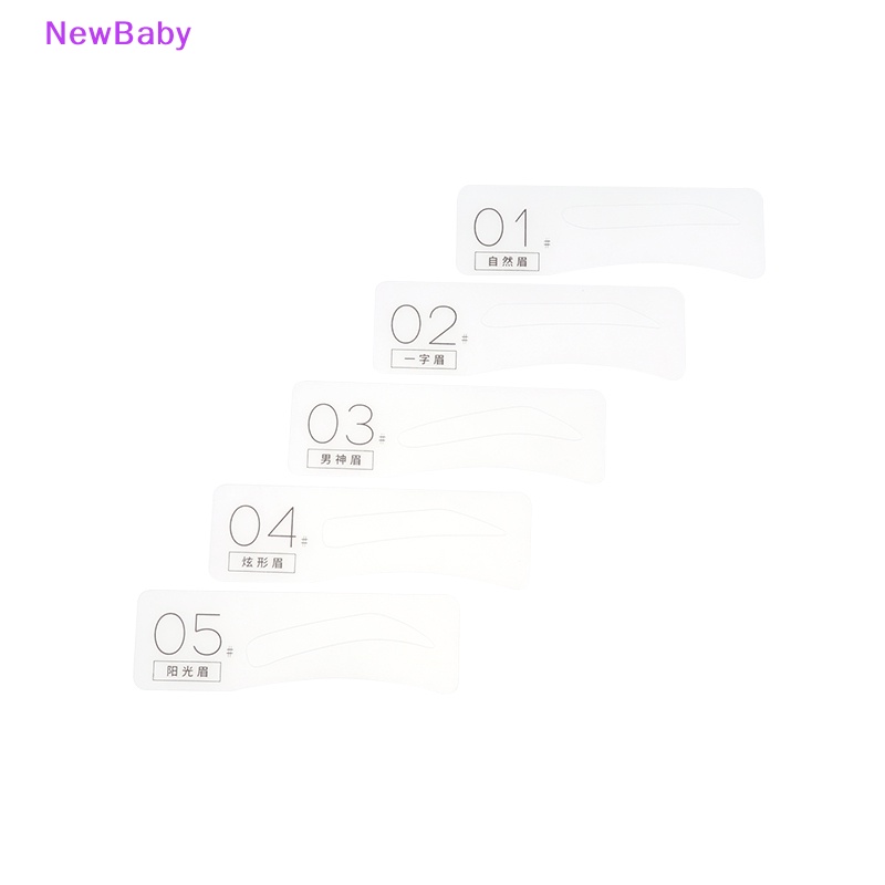 Newbaby 5Pcs Pria Pembentuk Alis Membentuk Stensil Grooming Pesona Kartu Alis Template Makeup ID