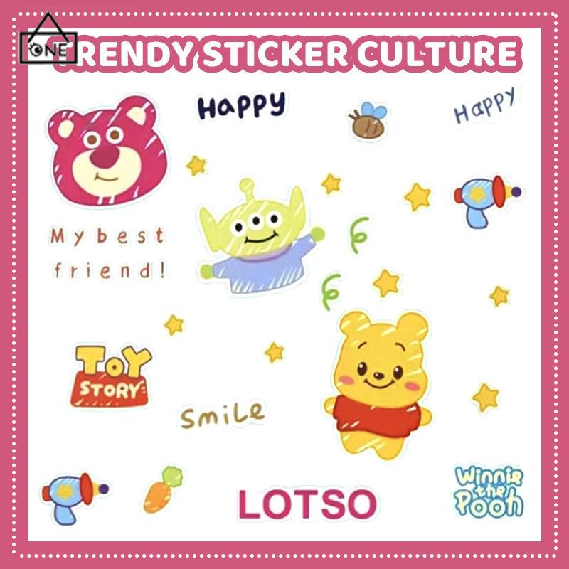 COD❤️Stiker Kartun Winnie the Pooh Toy Story Stiker Tahan Air PVC Bening Untuk Ponsel Dan Tablet-A.one