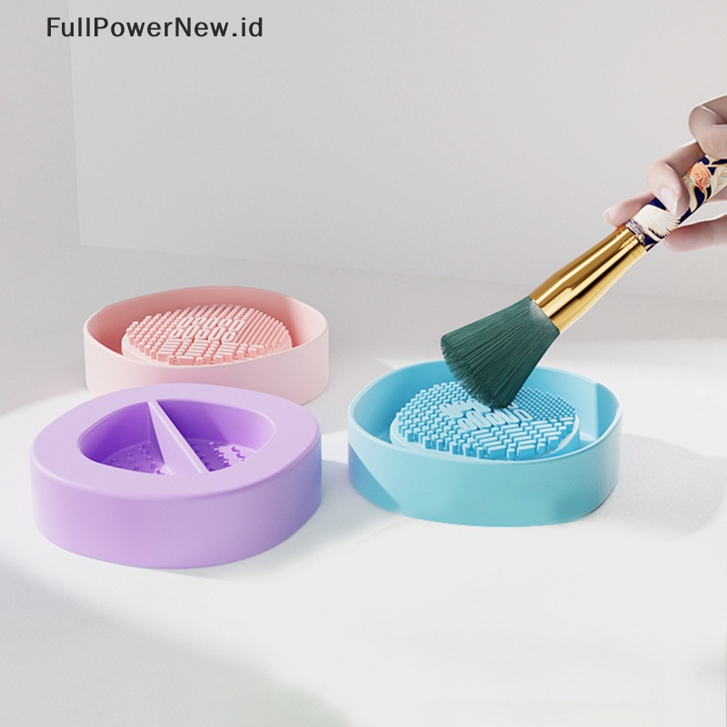 Power Silicone Eyeshadow Sponge Cleaner Kuas Makeup Penghilang Warna Dry Clean Mat Box ID