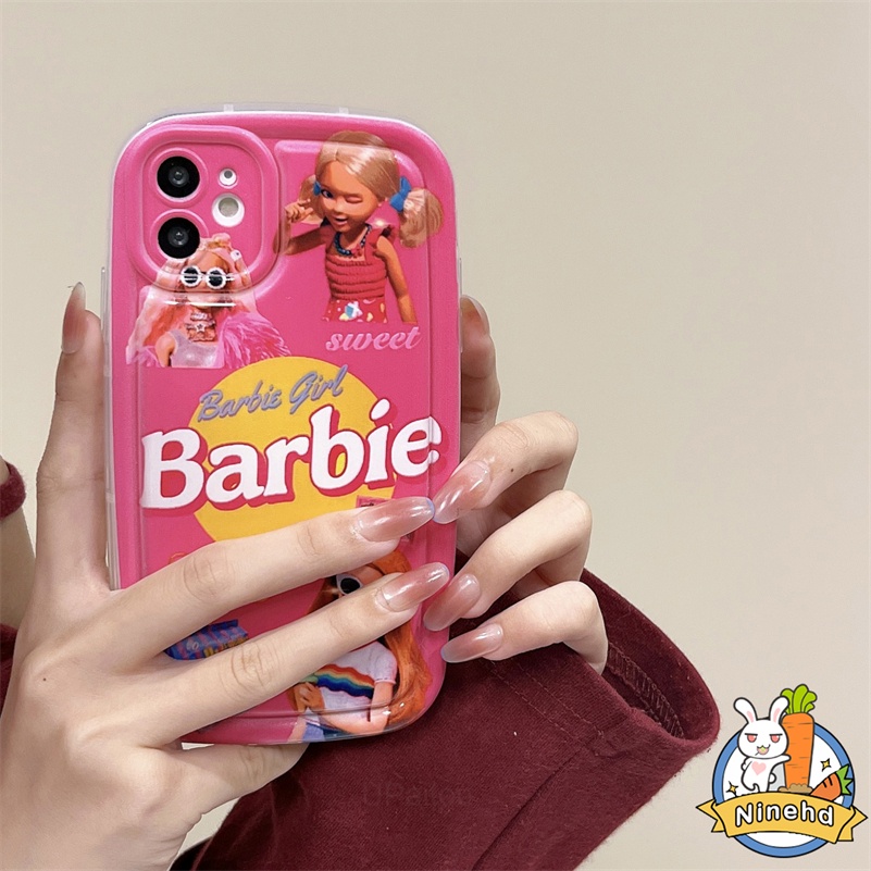 IPHONE Casing Kompatibel Untuk Iphone14 13 12 11 Pro Max X Xr Xs Max8 7 6 6s Plus SE 2020 Lovely Barbie Princess Trendy Merek Perlindungan Lensa Bantalan Udara Anti Gores Casing Ponsel Silikon