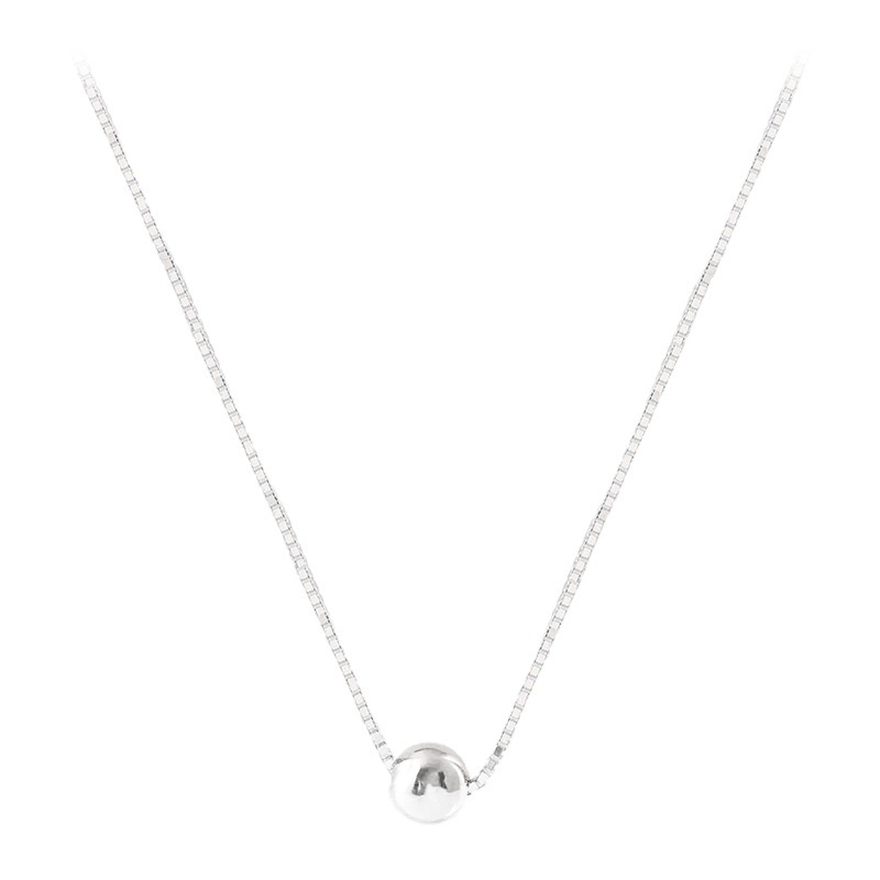 Goldkingdom Aksesoris Perhiasan Fashion Ready Stock Kalung Kacang Simple Plating S925 Sterling Silver Kerah Serbaguna Untuk Wanita