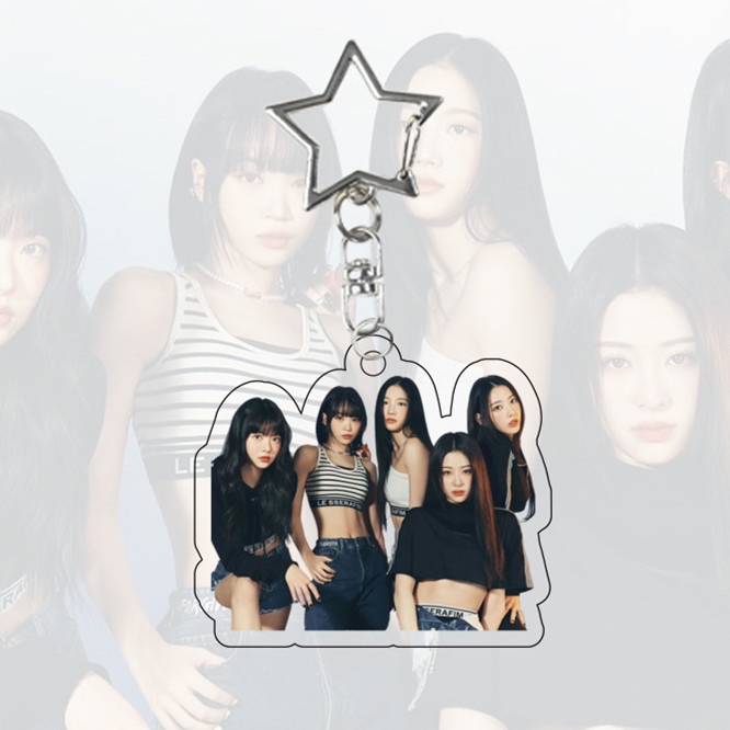 1pc LE SSERAFIM Gantungan Kunci Akrilik Lesserafim KAZUHA SAKURA EUNCHAE CHAEWON YUNJIN Key Ring Hanging Up