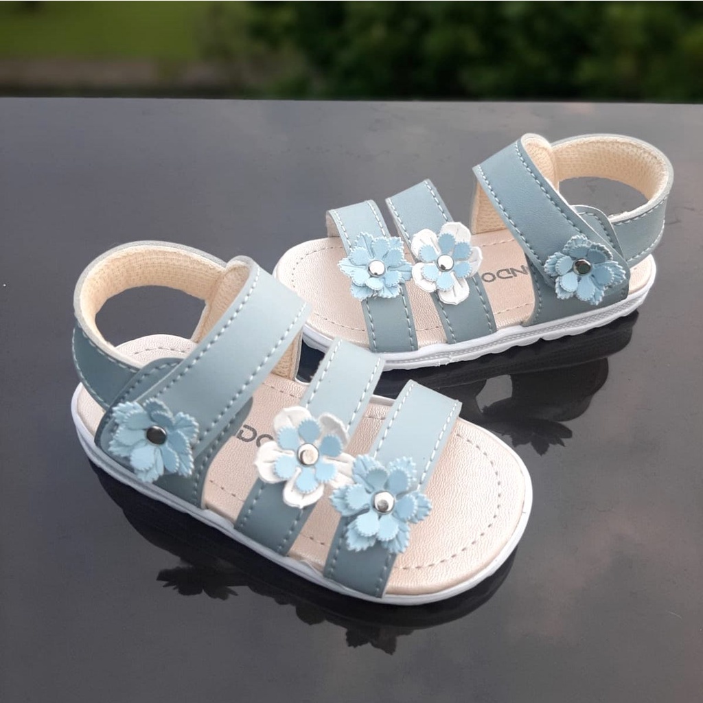 Sandal Tali Anak Perempuan TOKOERS SA04 - Motif Bunga - Kualitas Import