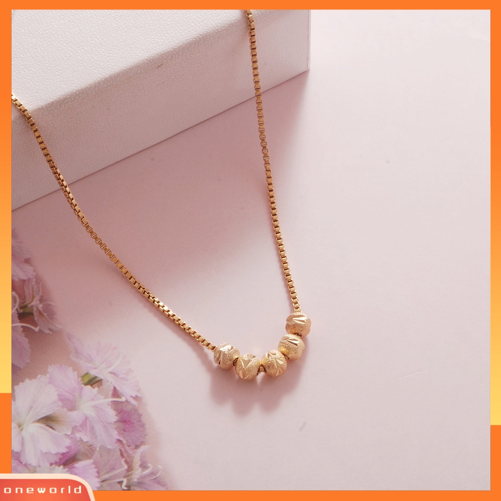 [EONE] Kalung Gaya Eropa Dan Amerika Aksesoris Fashion Warna Silver/Golden Stamp Manik-Manik Minimalis Choker Necklace Untuk Pakaian Sehari-Hari