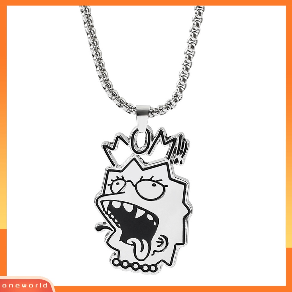 [EONE] Liontin Kalung Adjustable Ringan Mudah Dipakai Alergi Gratis Lucu Hias Titanium Steel Hip Hop Kalung Dengan Liontin Kartun Hadiah Untuk Remaja