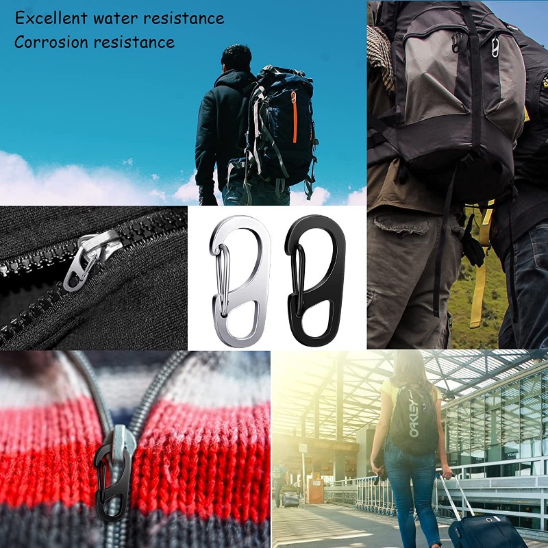1 /5 /10Pcs Kreatif Serbaguna Untuk Gantungan Kunci Mobil, Tas Dengan Mata Tetap Pegas Mini Stainless Steel Gantungan Kunci Key Buckle Hooks Climbing Clip Tactical Spring Carabiner Backpack Clasp