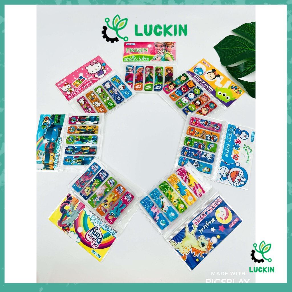 

(cuci gudang)Stiker note Pembatas buku plastik/stick note plastic 1 set 100