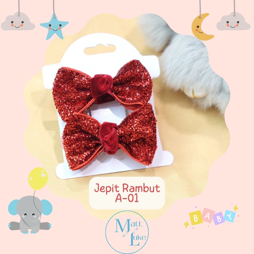 gobaby acc - Orion mini bow hairclip glitter