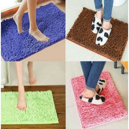 [ OBJ ]Keset Kaki Cendol 40X60CM Doff Microfiber Kain Anti Slip Alas Kaki Lantai Bulu Kamar