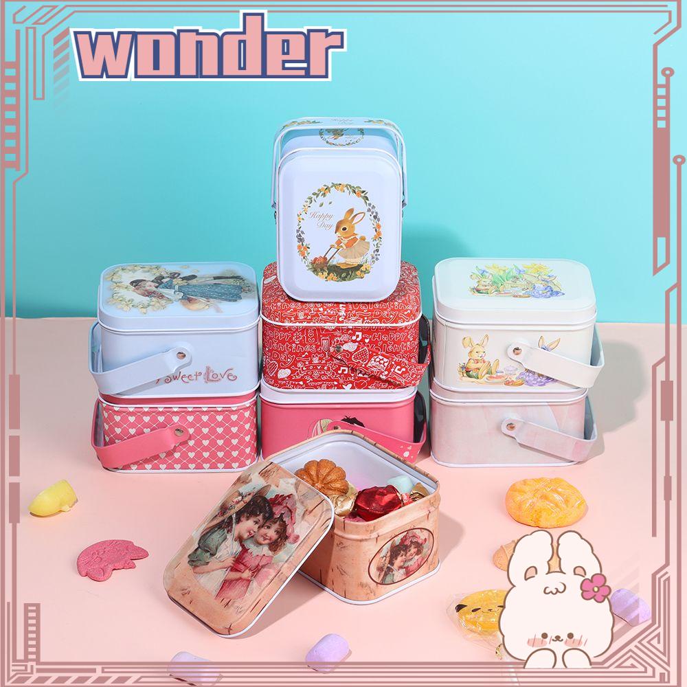 Wonder Tinplate Box Storage Organizer Koper Kecil Dengan Tutup Vintage Hand-held Can