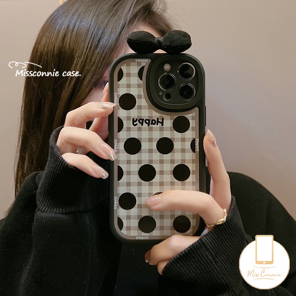 Kartun Lucu 3D Ikatan Simpul Hias Casing Untuk Infinix Note8 Smart 6 5 Hot 10 Lite 10T 10s 11 11s Hot 11 10T 10s 11s 10 9 Play Motif Kotak-Kotak Titik Gelombang Retro Soft Case