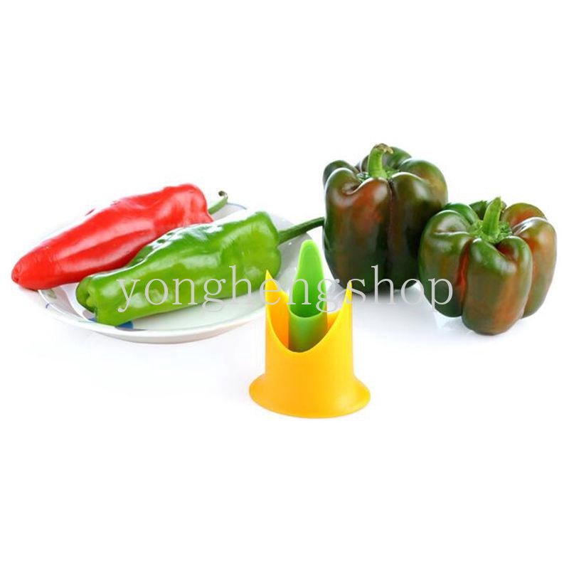 2pcs/set Kreatif Pepper Corer Cabai Paprika Buah Sayuran Benih Remover Tomat Coring Perangkat Dapur Gadget Warna Acak