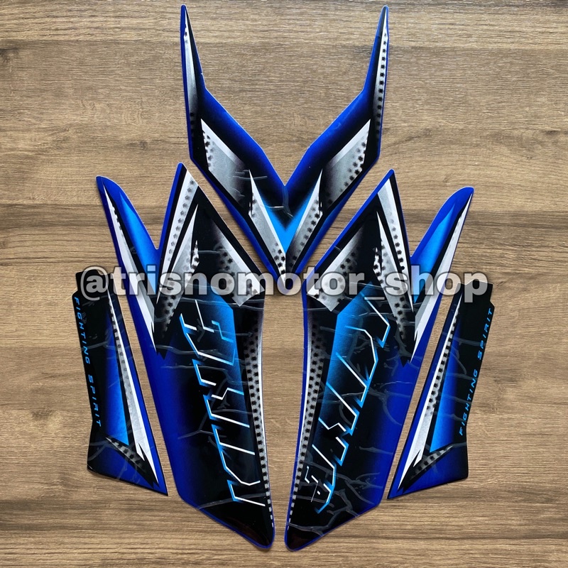 STIKER STRIPING LIS LES POLET BODY MOTOR YAMAHA RX KING 2008 BIRU LIST RX KING KOBRA