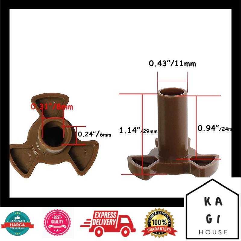 Kaki Piring MIcrowave 25 mm Poros Pemutar Piringan Oven