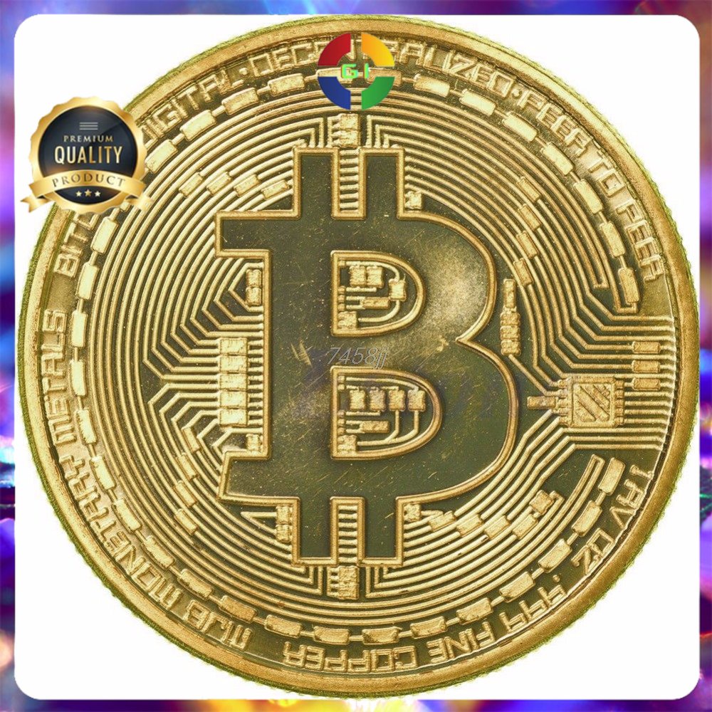 Gold Plated Bitcoin Miniatur - Golden