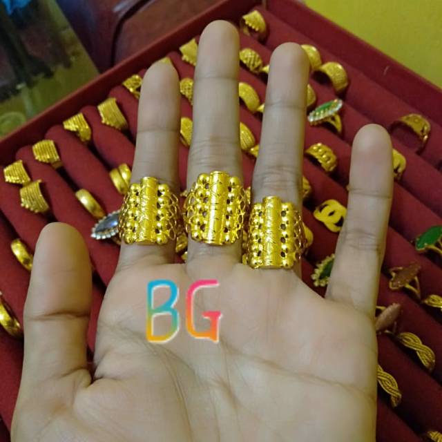 [COD] Cincin cor Palembang lapis emas 24 k harga satuan