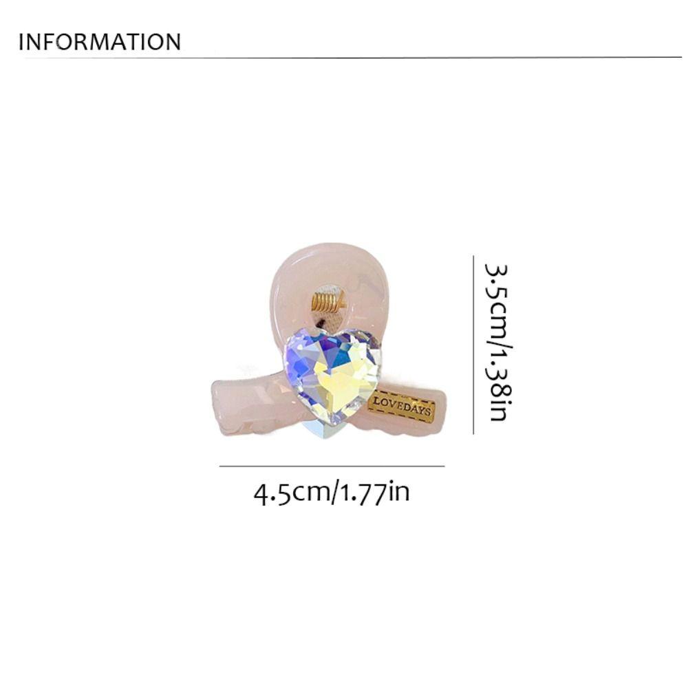 Mxbeauty Zirkon Jantung Jepit Rambut Fashion Perhiasan Non-slip Cross Barrette Shiny Vintage Acrylic Hair Claw