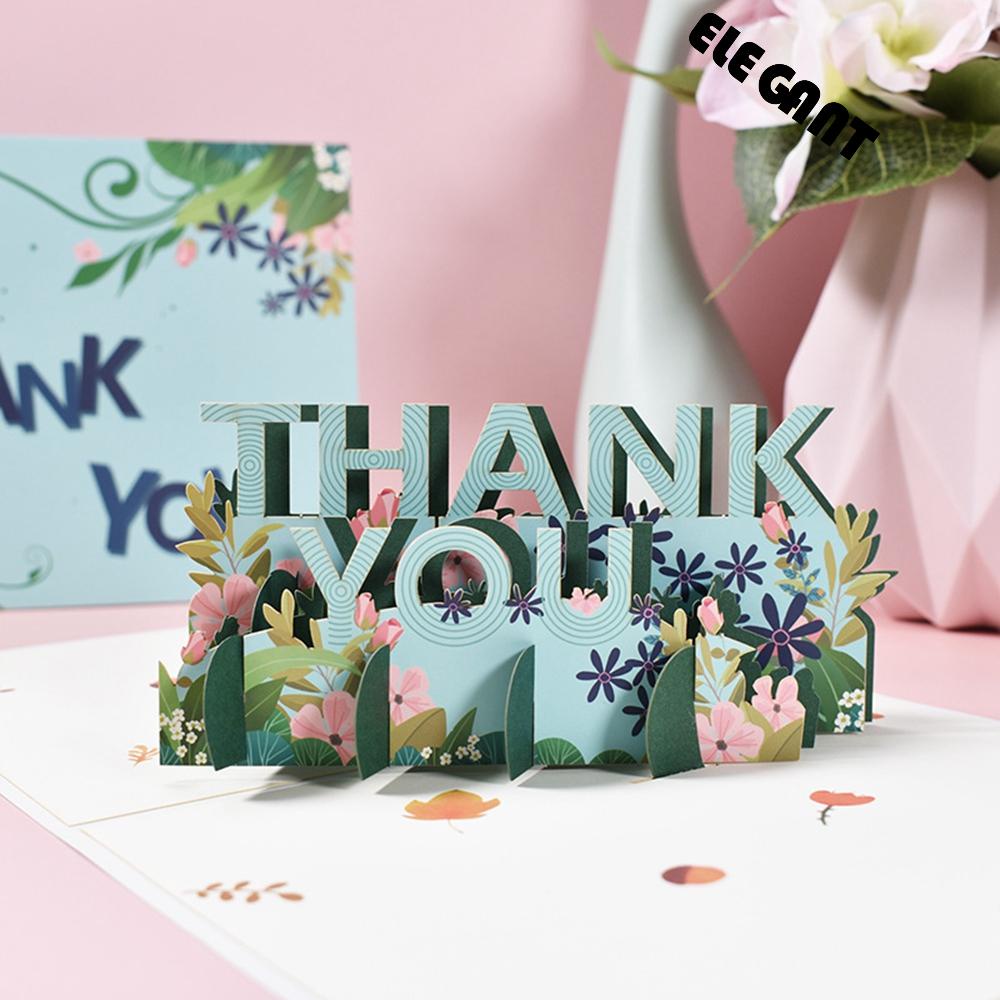 [Elegan] Mother's Day Card 3D Pop-Up Flowers Bouquet Untuk Ibu Ayah Ulang Tahun Wishes Festive Supplies