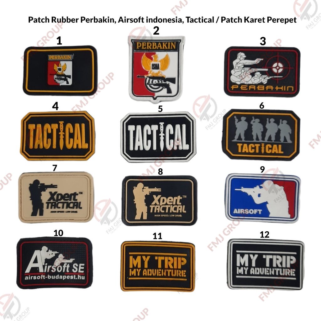 Patch Rubber Perbakin, Airsoft indonesia, Tactical Karet Velcro Perepet