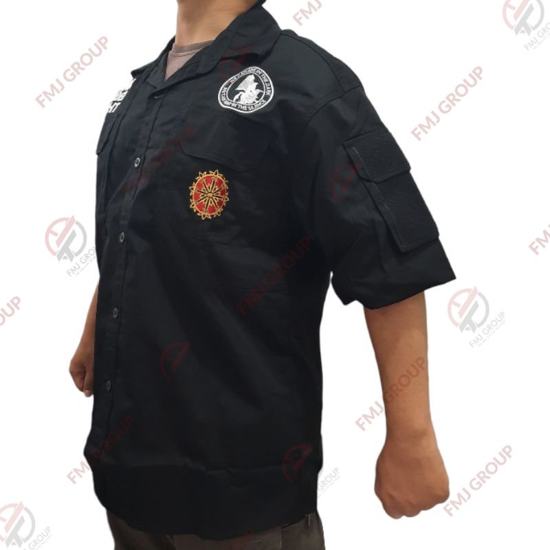 Kemeja Tactical PDH Intelkam Hitam / Kemeja Panjang Pria