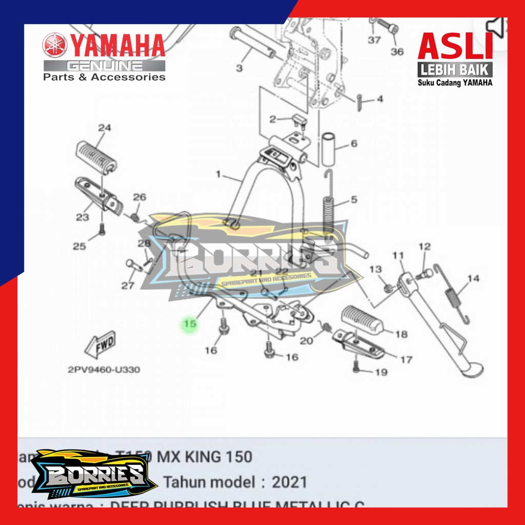 BESI BARSTEP FOOTSEP DEPAN MX KING 2PV-F7411-00 ORI YGP