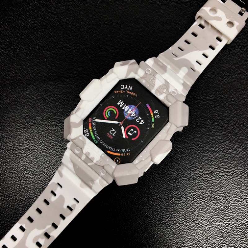2 in 1 Soft Silicone Sport Strap for Apple Watch 38/40/41mm 42/44/45mm Band Bracelet for IWatch Series 7 6 5 4 3 2 1 SE