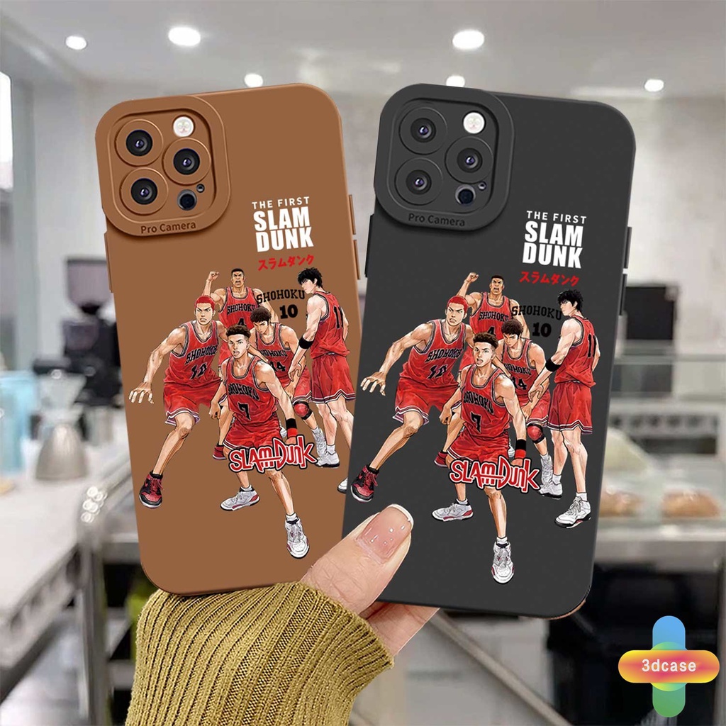 Compatible For Case IPhone 7 Plus 11 6 6S 8 Plus XR 11 12 13 PRO MAX X XS MAX Se 2020 6SPlus 7Plus 6Plus 8Plus XSMAX Cartoon SLAM DUNK Chocolate Color Case