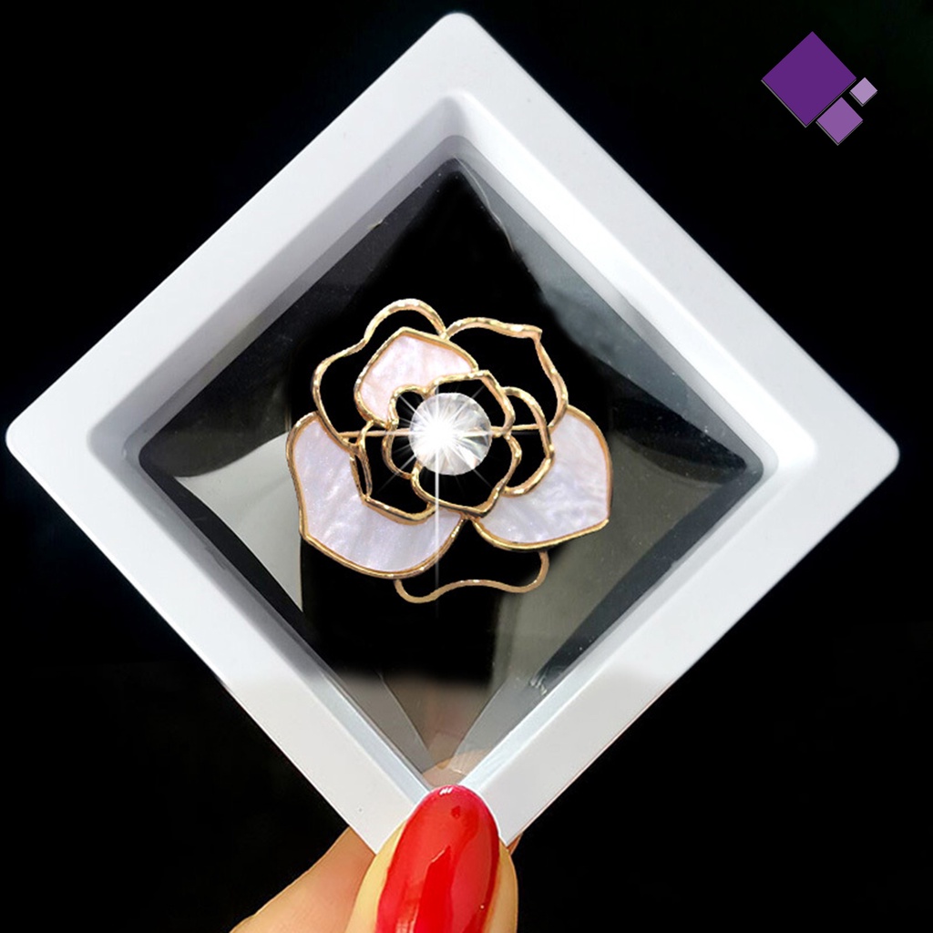 &lt; Naiveblues &gt; Camellia Bros Berongga Temperamen Elegan Peri Hadiah Kristal Imitasi Setelan Bisnis Pin Fashion