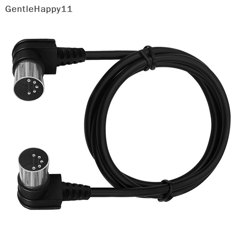 Gentlehappy Double 90derajat Sudut Kanan MIDI 5Pin Male To MIDI 5Pin Adaptor Kabel Colokan DIN id