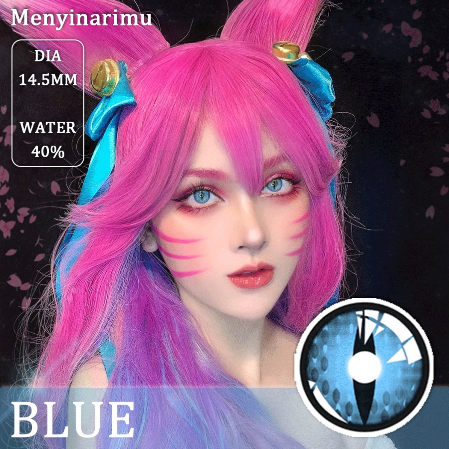 Menyinarimu（COD）Softlens 1Pasang BLUE Big Eye Cosplay Kawaii Lensa Kontak Warna Diameter 14.5MM Fash