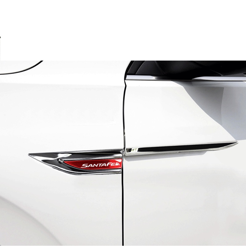 Stiker Dekorasi Papan Daun Logam Mobil Fender Metal Sticker Untuk Aksesoris Emblem Modifikasi Hyundai Santafe Santa Fe
