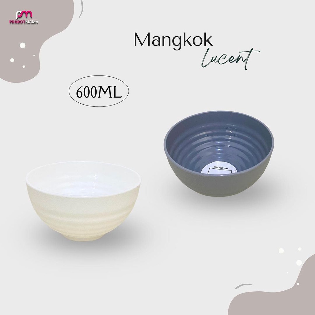 Mangkuk Plastik Putih Abu Aesthetic - Lucent / Mangkok Sayur Sup / Alat Makan