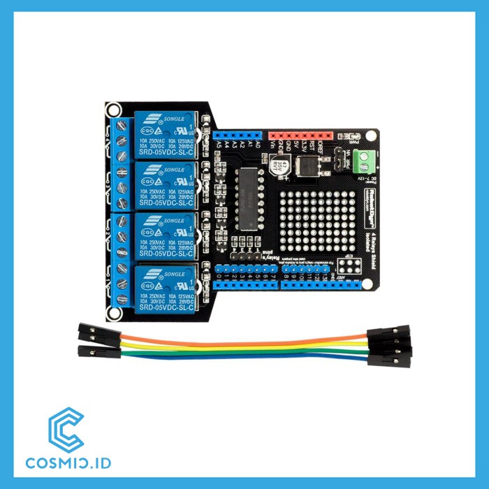 Relay 4 Channel Arduinoo Shield Output Uno Mega