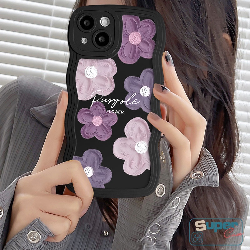 Fashion Art Floral Case Untuk Samsung A02s A04s A21s A14 A50 A12 A11 A30s A04E A33 A13 A32 A31 A52s A51 A53 A50s A52 A23 A22 A20 A04 A03s Lukisan Minyak Bunga Tpu Lembut Bergelombang Edge Case