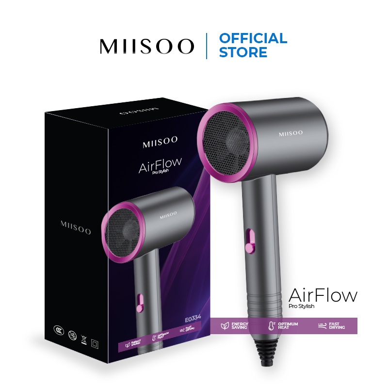 MIISOO Hair Dryer AirFlow Easy Stylish Ionik Black Purple Dryer Salon Pengering Rambut/Hair Dryer Rambut