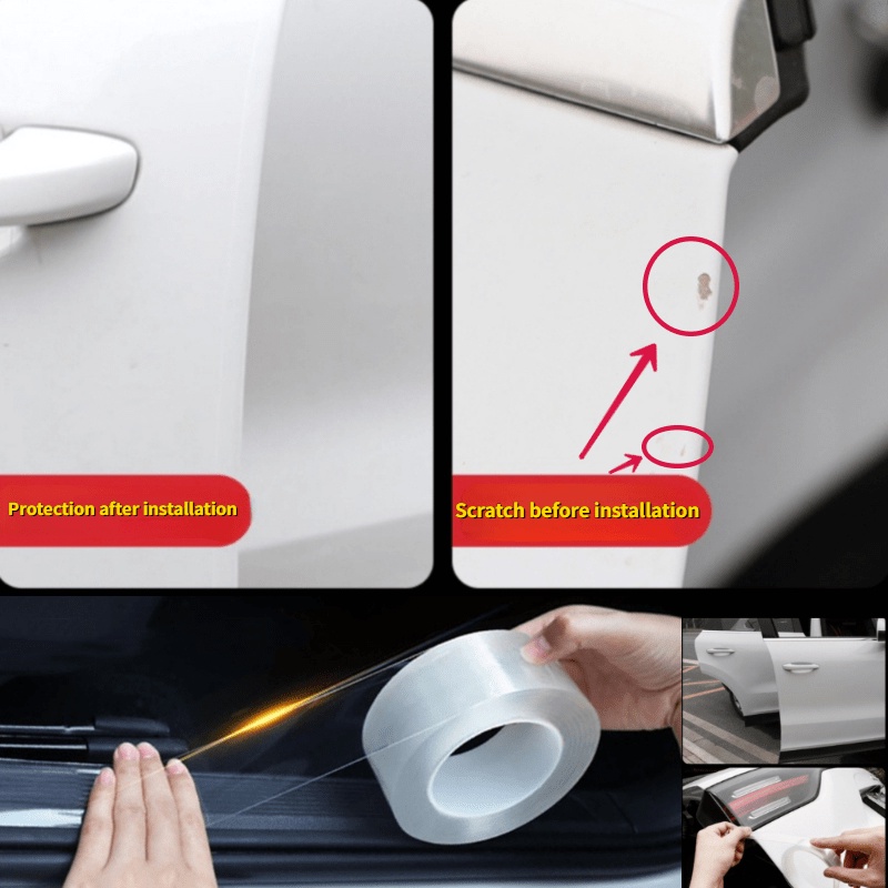 3m Car Universal Protection Film Mobil Pinggiran Pintu Belalai Door Sill Sticker Transparan Tape Perekat Vinyl Stiker Dan Decals Aksesoris Pelindung nterior