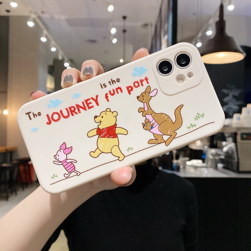 IPHONE Casing Ponsel TPU Cair Disney Winnie Pooh Tigger Untuk Iphone14 13 12 11 Pro Max Mini XS X XR SE 6 7 8 Plus Soft Cover