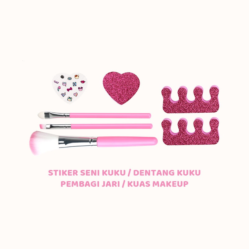 olla 32Pcs Mainan Kosmetik Kecantikan Anak Kasus Peralatan Kotak Make Up Set untuk Gadis Ulang Tahun Hadiah Set Riasan Mainan Anak