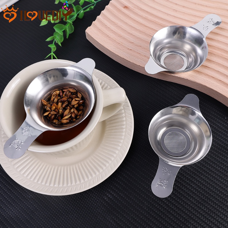 Saringan Ampas Kopi Jaring Padat Reusable Tea Making Tool Stainless Steel Binaural Tea Filter Cepat Merata Saringan Sisa Anggur Jus Susu Kedelai Saringan Screen