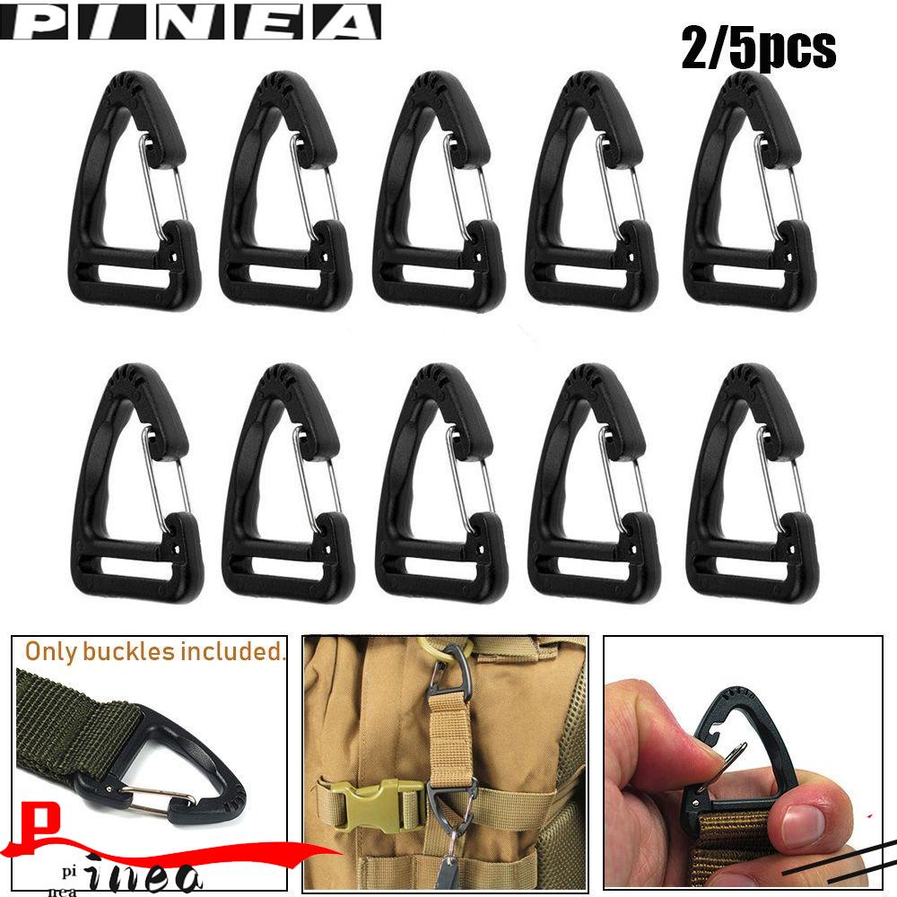 Nanas 2/5pcs Segitiga Carabiner Camping Hiking Ransel Aksesoris Paduan Plastik Gantungan Kunci Sabuk Gesper