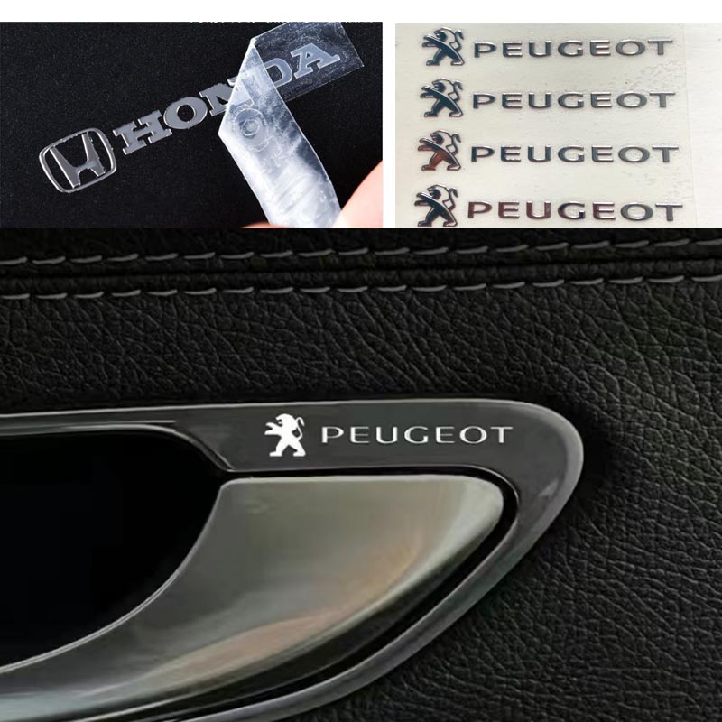 Peugeot Logo Mobil 3D Exterior Metal Sticker Interior Mobil Stiker Hias Jendela Stiker Kreatif Untuk Peugeot 206 208 3008 508 408 207 406 405 407 2008 5008 306 307 Aksesoris