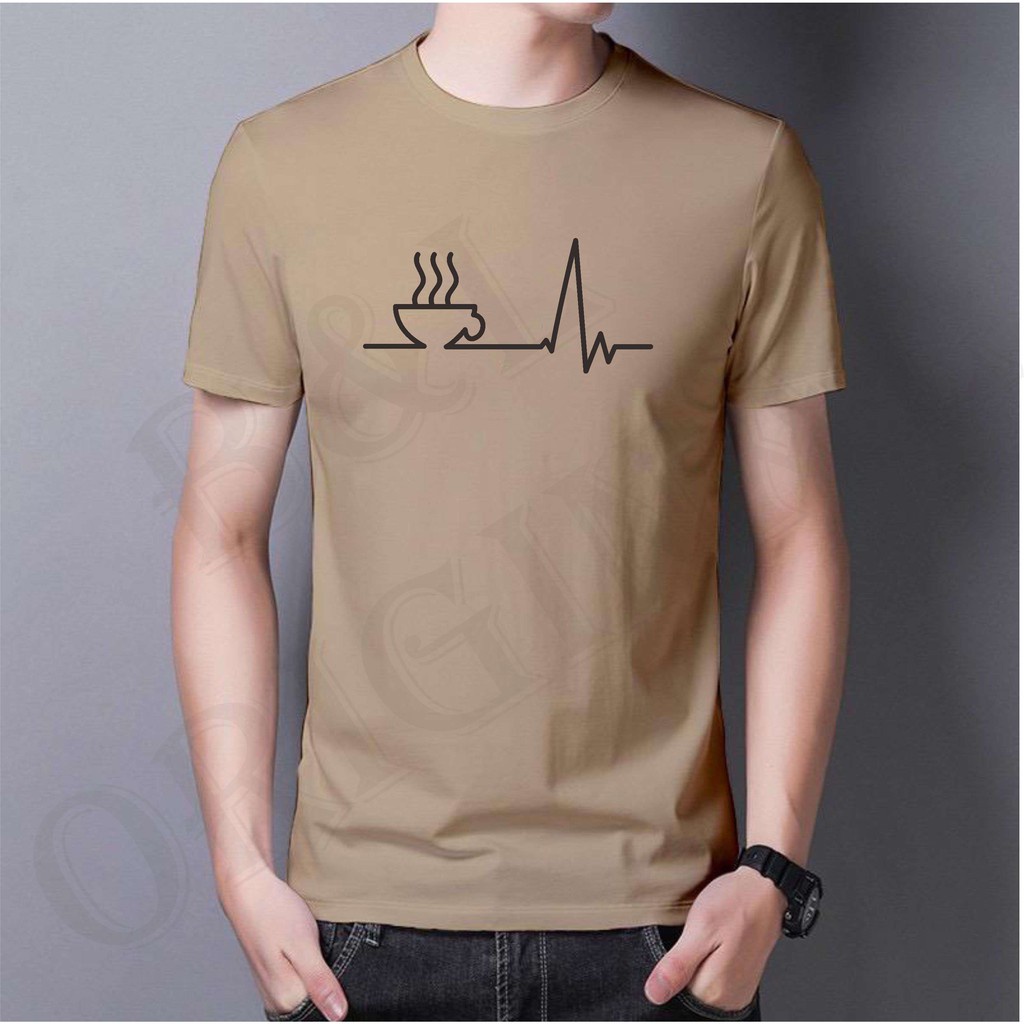 Bisa Bayar Di tempat/ BS//TERLARIS//BAJU KAOS DETAK KOPI TANGAN PENDEK PRIA DAN WANITA//GOOD QUALITY
