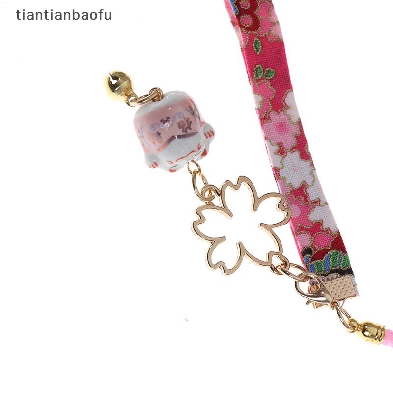 [tiantianbaofu] Tali Telepon Lanyard Bunga Daisy Kucing Bell Ponsel Tali Gantung Pesona Dekorasi Butik