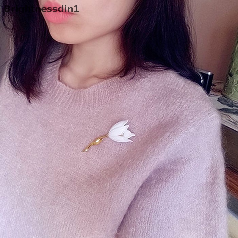 [Brightnessdin1] Bunga Tulip Enamel Bros Pin Kerah Collar Syal Dekorasi Perhiasan Garment Jewelry Butik