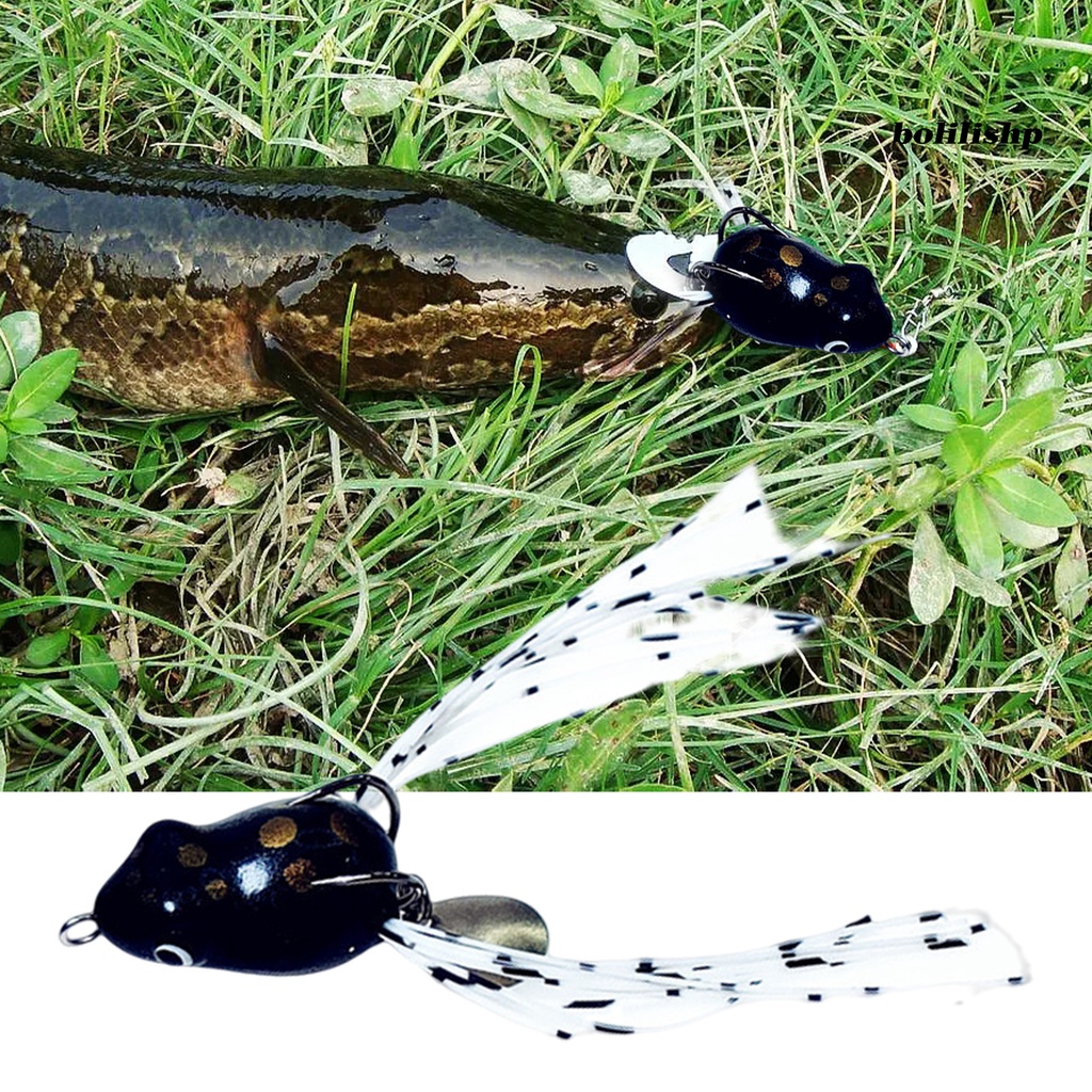 Bo-3 cm Memancing Umpan Spinner Payet Dengan Jumbai Berongga Dual Kait Simulasi Pengecoran Panjang Buatan PVC Lembut Snakehead Frog Bait Perlengkapan Memancing