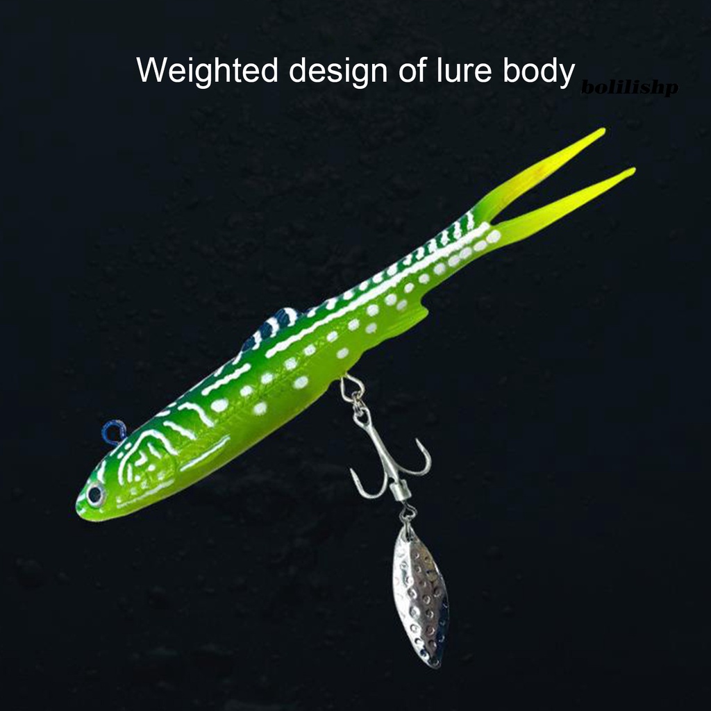 Bo-28g/14.5cm Umpan Umpan Treble Hook Garpu Ekor Payet Memancing Buatan Umpan Angling Perlengkapan