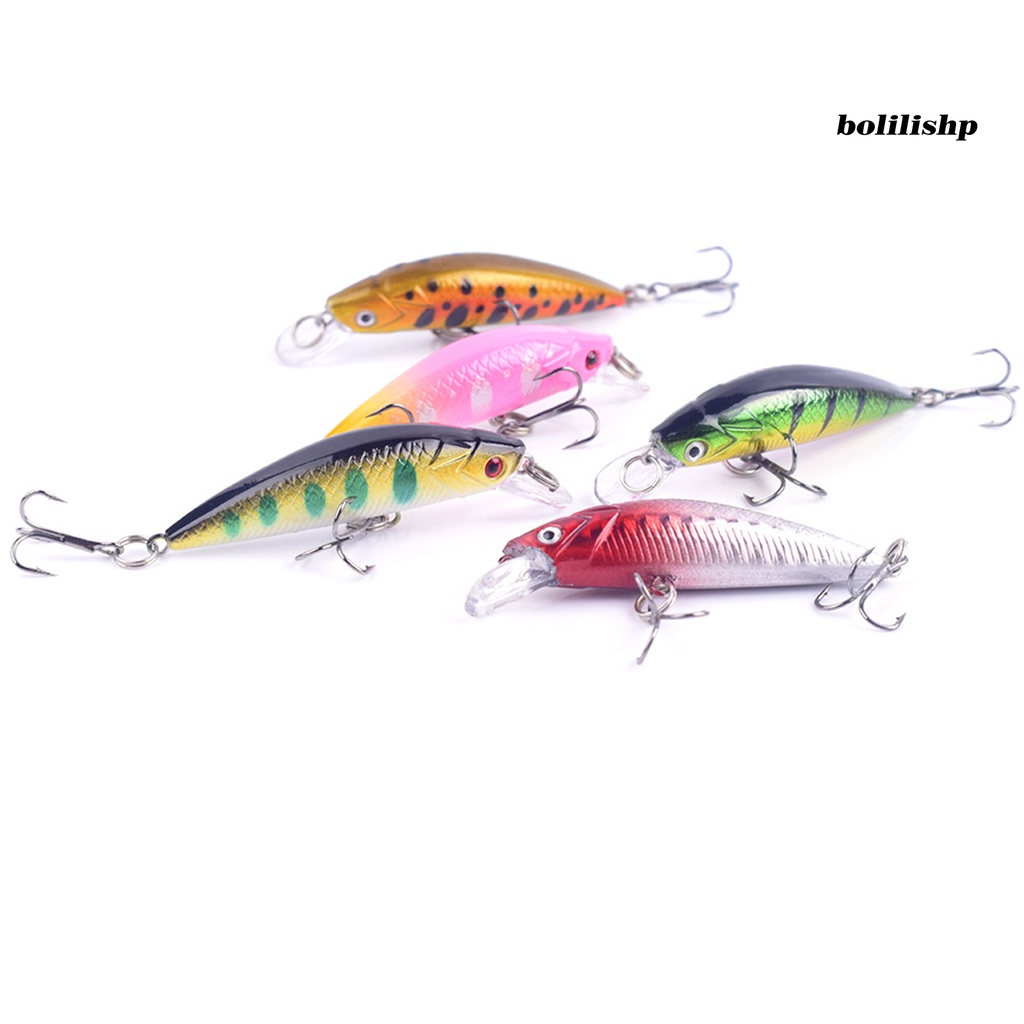 Bo-5cm/5.7g Umpan Pancing Simulasi Kulit Hidup Warna Cerah 3D Fisheyes Tajam Kait Ikan Menarik Universal Air Tawar Tenggelam Ikan Kecil Buatan Umpan Peralatan Memancing