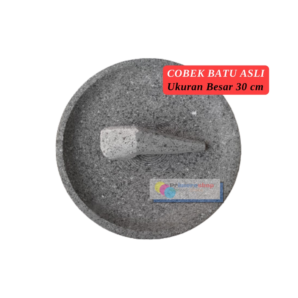 Cobek Batu Asli Jumbo Besar Ukuran 30cm