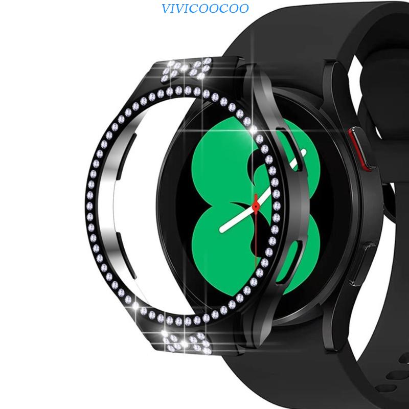 Vivi Jam Tangan Bumper Kristal Berlian Frame-Case Untuk Galaxy-watch 4cover Pelindung